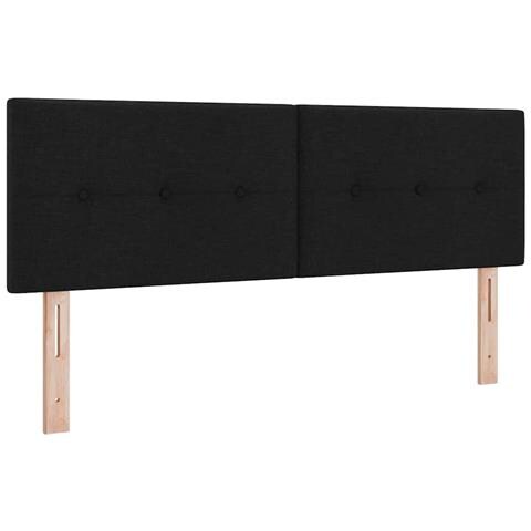Testiera  con bottoni imbottiti nera 160 cm in tessuto - Foto 1