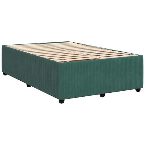 Giroletto a Molle con Materasso Verde Scuro 120x200 cm Velluto - Foto 9
