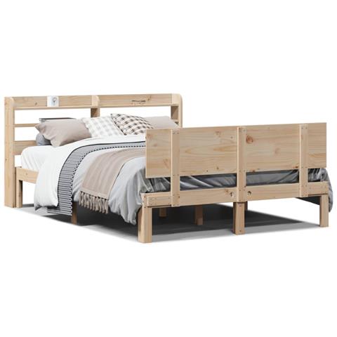 Giroletto con Testiera 120x190 cm in Legno Massello di Pino - Foto 1