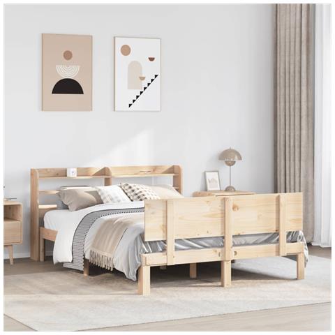 Giroletto con Testiera 120x190 cm in Legno Massello di Pino - Foto 2