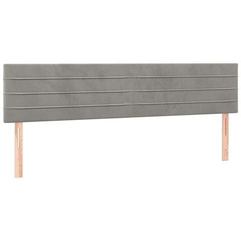 Letto a Molle Materasso e LED Grigio Chiaro 120x190 cm Velluto - Foto 9