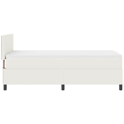 Letto Box Spring con Materasso e LED Crema 100x200 cm in Tessuto Corduroy - Foto 9