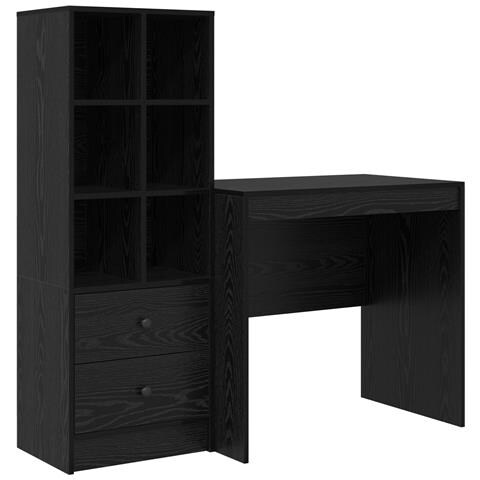 "{""Italian""=>""Scrivania  con Storage Rovere Nero Legno ingegnerizzato""}, {""Italian""=>""Scrivania  Rovere Nero 80x50x76 cm Legno ingegnerizzato""}" - Foto 1
