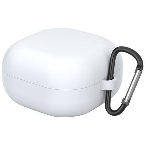Custodia Protettiva In Silicone Bianco Per Auricolari Compatible With Samsung Galaxy Buds Pro/live/buds 2/buds 2 Pro Con Moschettone White - Foto 1