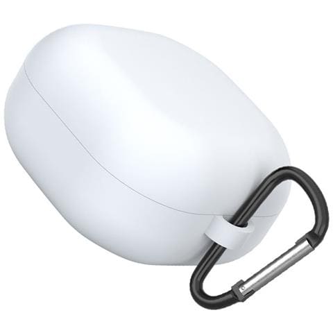 Custodia Protettiva In Silicone Bianco Per Auricolari Compatible With Samsung Galaxy Buds Pro/live/buds 2/buds 2 Pro Con Moschettone White - Foto 3