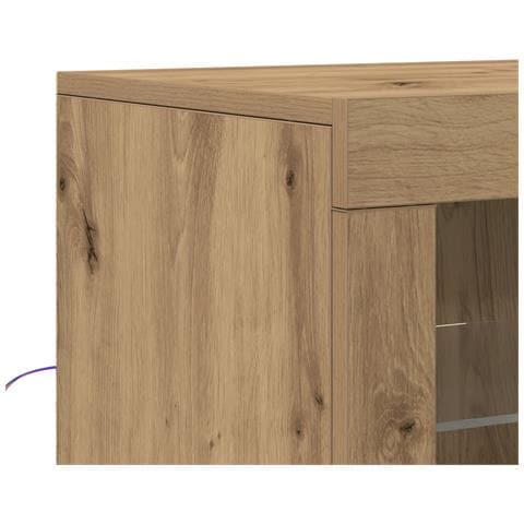 Armadi Laterali con Luci LED 2 pz Rovere Artigianale 41x37x67 cm - Foto 9