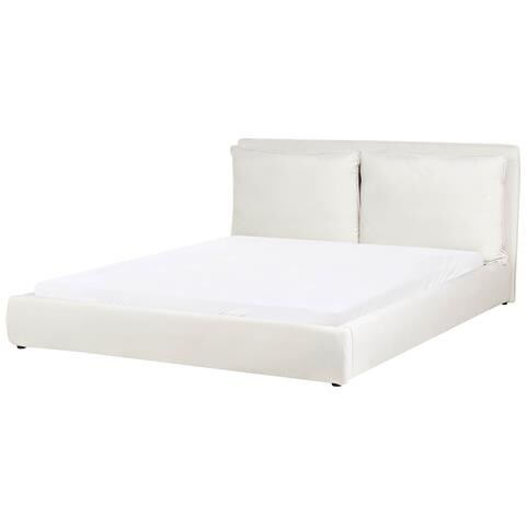 Letto Ad Acqua Velluto Bajonna 180 X 200 Cm Bianco Sporco - Foto 2