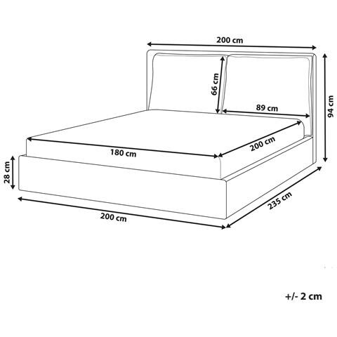 Letto Ad Acqua Velluto Bajonna 180 X 200 Cm Bianco Sporco - Foto 8