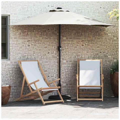Parasol da giardino metà Sabbia 294 x 150 x 224 cm Tessuto - Foto 2