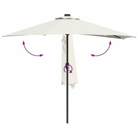Parasol da giardino metà Sabbia 294 x 150 x 224 cm Tessuto - Foto 9