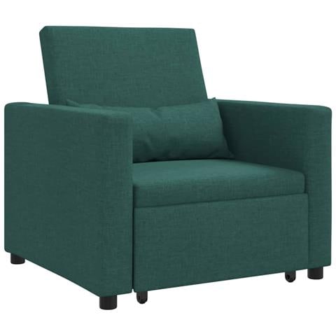 Divano Letto Singolo Verde scuro 90 x 165 x 87 cm Tessuto - Foto 1