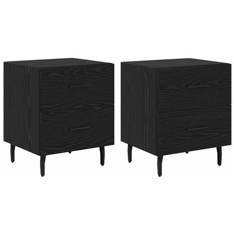 Armadio da Notte 2 pcs Rovere nero 40 x 35 x 47,5 cm - Foto 1