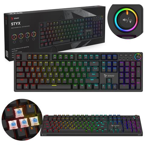 STYX Outemu Blue, Hot Swap, RGB tastiera Gaming USB QWERTY US International Nero - Foto 1