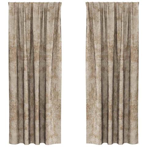 Tenda con tende 2 pcs Champagne 225 x 140 cm Velluto - Foto 1