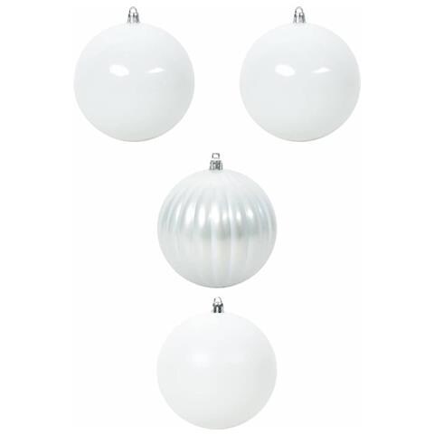 Set di Palle di Natale 4 pcs Bianco Plastica - Foto 1