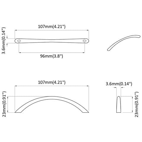 Manico 12 pcs Argento 107 x 3.6 x 23 mm Acciaio inossidabile - Foto 7