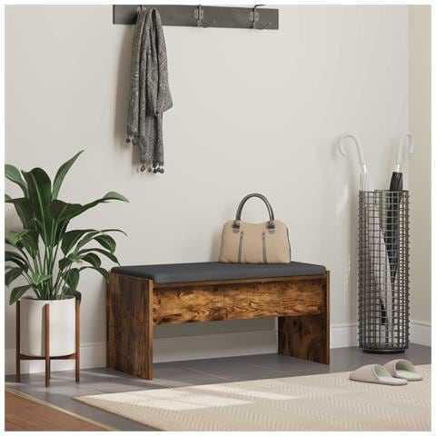 Panca per ingresso con cuscino Rovere fumé 83 x 38 x 40 cm - Foto 2