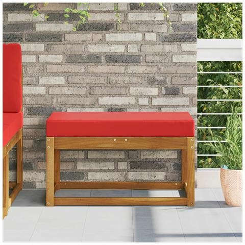 Cuscino da Sedia Esterno Rosso 80 x 40 x 8 cm 100% Poliestere - Foto 2