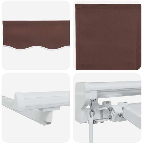 Cornice per Tenda Manuale con LED Marrone e bianco 5 x 3 m - Foto 9