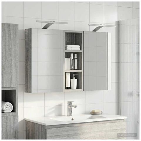 Set di Armadi da Bagno con lo scaffale 3 pcs 80 x 10,5 x 50 cm - Foto 2