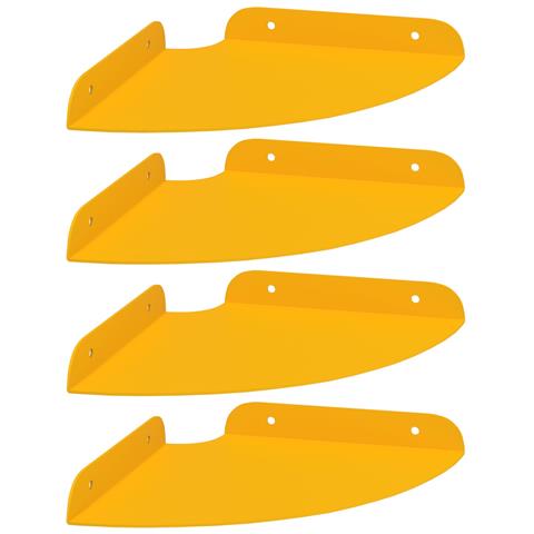 Mensola sospesa 4 pcs Giallo senape 18 x 18 x 2 cm - Foto 1