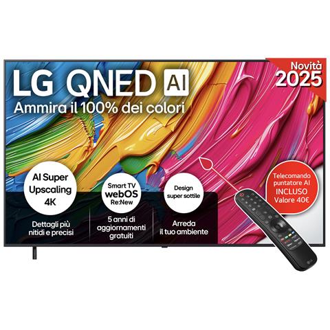 QNED AI 86QNED80A6A TV Serie QNED80 86'' 4K, a7 Gen8, HDR10, 20W, 3 HDMI con Game Optimizer, Smart TV WebOS 25 - Foto 1