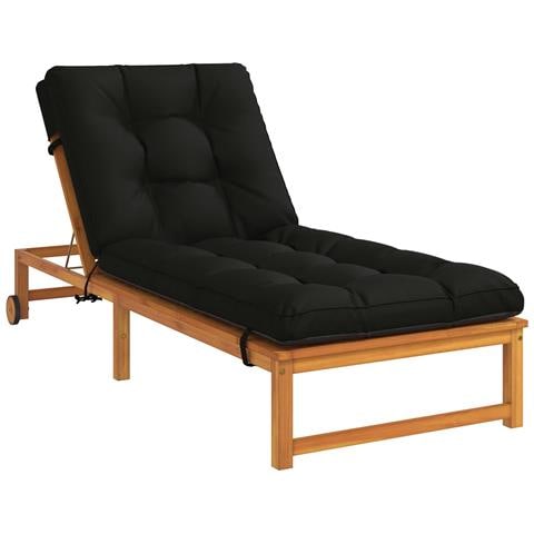 Cuscino per Lettino VIANEN 100% Poliestere Nero 200 x 90 x 8 cm - Foto 2