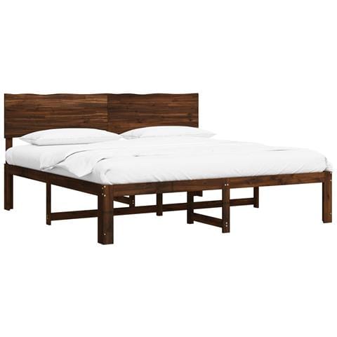 Letto matrimoniale con testiera ROSTOCK Marrone Scuro - Foto 1