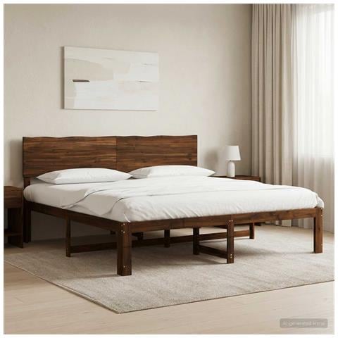 Letto matrimoniale con testiera ROSTOCK Marrone Scuro - Foto 10
