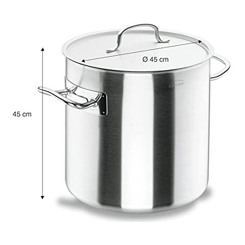 50145 Pentola alta in acciaio inox, coperchio incluso, adatta a tutti i tipi di fornelli, - Foto 2