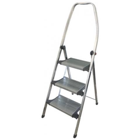 Sgabello In Alluminio E Acciaio, 3 Gradini, H. Max Lavoro 250 Cm, - Foto 6