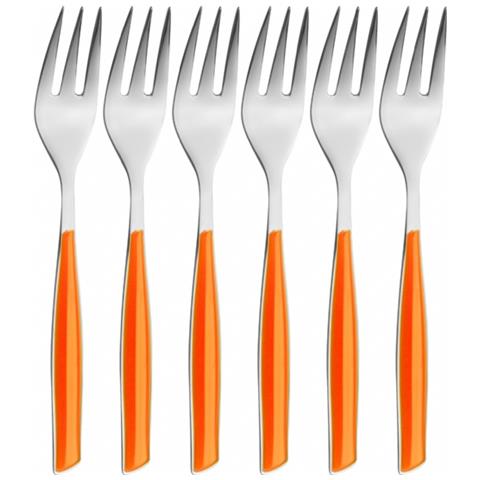 Servizio Posate 6 Pz. Forchetta Dolce ""glamour"" Orange - Foto 2