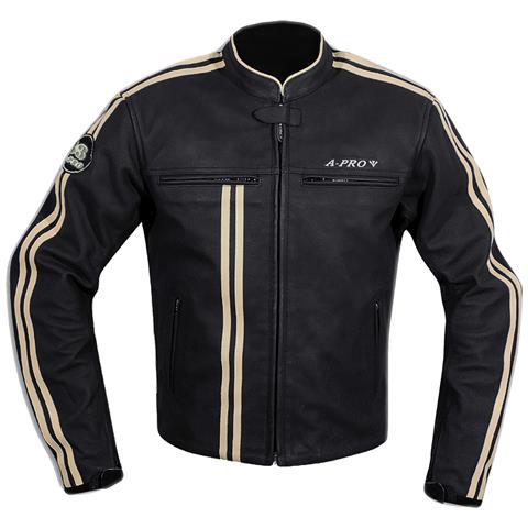 Giacca Moto Pelle Protezioni Omologate Custom Naked Vintage Retro' Bianco Xxl - Foto 1