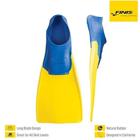 Finis Long Floating Pinne, Giallo / blu, 33-35 - Foto 1