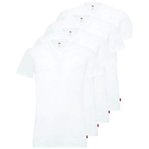 905056001 - T-shirt Da Uomo Con Scollo A V, 4 Pezzi - 300 Bianco. L - Foto 1