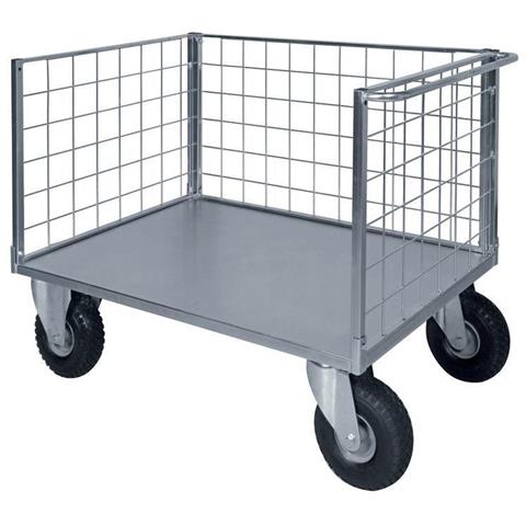 Pianale A 3 Sponde In Rete Zincata 4 Ruote Girevoli Antiforatura - Foto 1
