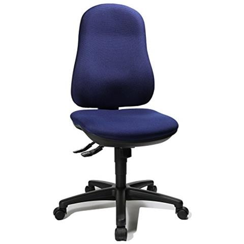 Bürodrehstuhl ""support Sy"", Stoff, Royalblau Bandscheibensitz, Synchronmechanik, Stabiles Fußkreuz (8550 G26) - Foto 1