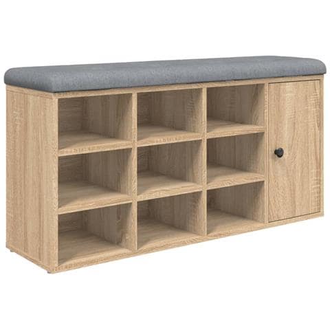 Panca Porta Scarpe Rovere Sonoma 102x32x50 Cm Legno Multistrato - Foto 2