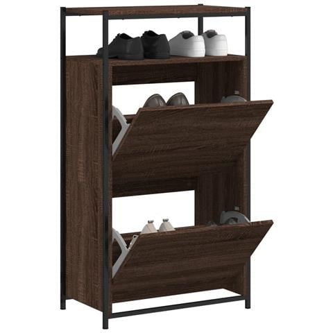 Scarpiera Rovere Marrone 60x34x112 Cm In Legno Multistrato - Foto 1