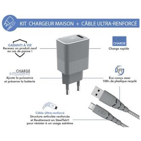 Caricatore Cavo Usb A/lightning Ultra Rinforzato Fastcharge Da 2,4 A, Grigio - Foto 2