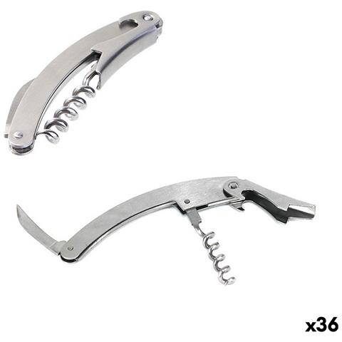 Cavatappi Con Tagliacapsule E Apribottiglie Wooow Acciaio Inossidabile 11 X 2,2 Cm (36 Unità) - Foto 1