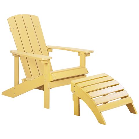 Sedia Da Giardino Con Poggiapiedi Giallo Adirondack - Foto 8