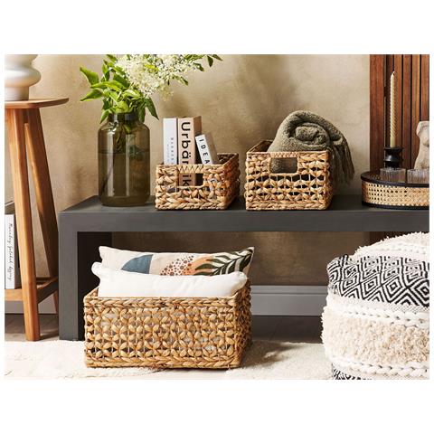 Set Di 3 Cestini Minnow Vimini Naturale - Foto 1