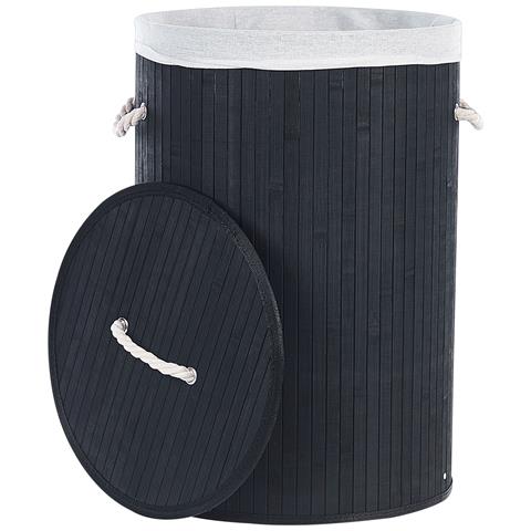 Cestino Sannar Legno Di Bambù Nero 75 L - Foto 2