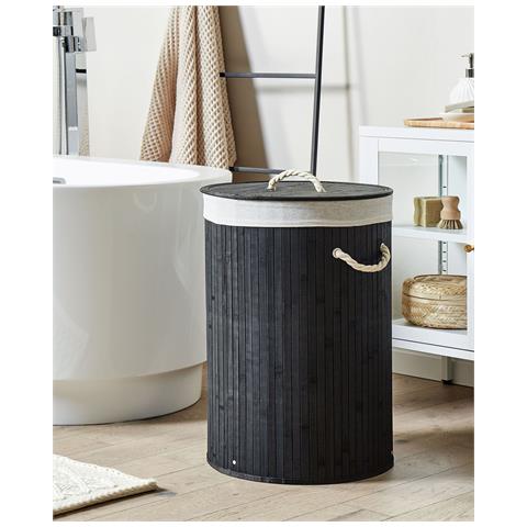 Cestino Sannar Legno Di Bambù Nero 75 L - Foto 7