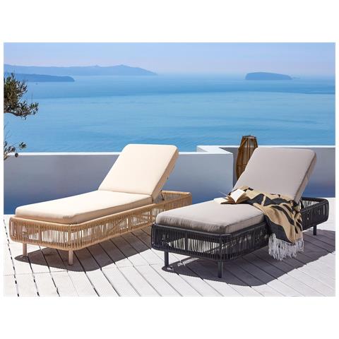 Beliani Lettino Da Giardino Rattan Grigio Scuro Osini ePRICE - Main Image