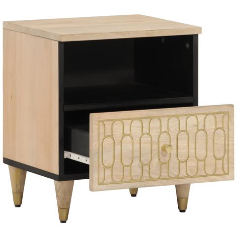 Comodini 2pz 40x33x46 cm in Legno Massello di Mango - Foto 2