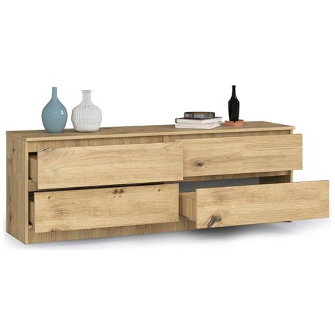 Cassettiera K160, 4 cassetti, 160x40x55 cm, Colore Quercia Artisan - Foto 2