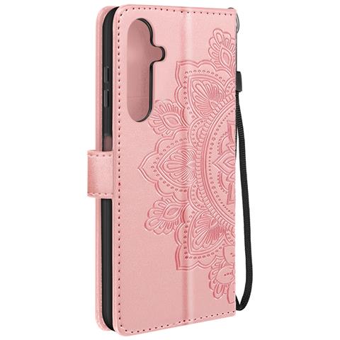 Custodia Mandala Floreale Per Samsung A25 5g Portafoglio Cordino - Foto 1