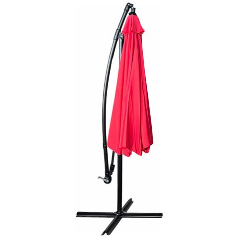 Ombrellone da Giardino ASTER con Protezione UV, Colore Rosso, 300x300x245 cm - Foto 2